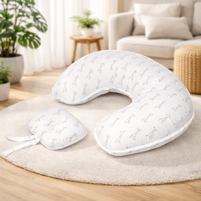 Coussin d’allaitement ceinture | Mini-pad | Beignet Blanc motif gris