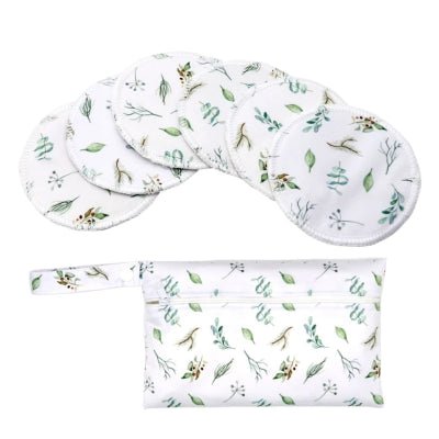 coussinet-d'allaitement lavable-olivine-pochette feuilles